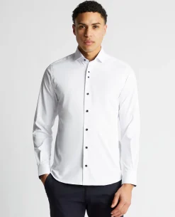 Tapered Fit Cotton-Blend Stretch Shirt