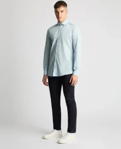 Tapered Fit Cotton-Linen Blend Shirt