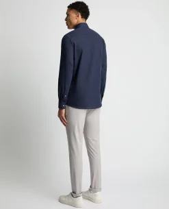 Tapered Fit Cotton-Linen Blend Shirt