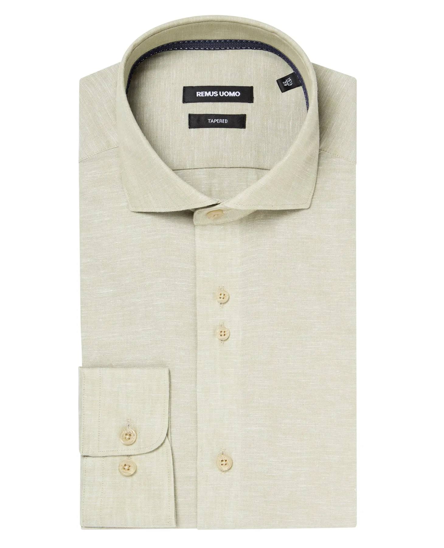 Tapered Fit Cotton-Linen Blend Shirt