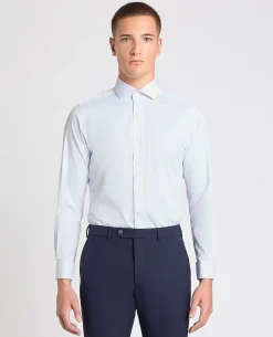 Tapered Fit Cotton-Stretch Double Cuff Shirt