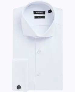 Tapered Fit Cotton-Stretch Double Cuff Shirt