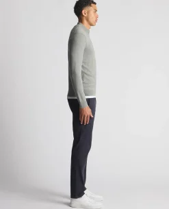 Tapered Fit Half Zip Cotton Sweater