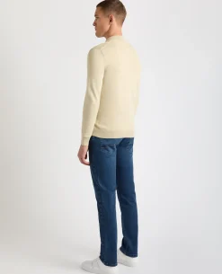 Tapered Fit Half Zip Cotton Sweater