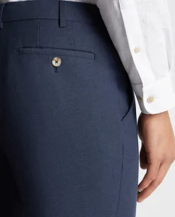 Tapered Fit Linen-Blend Formal Trousers