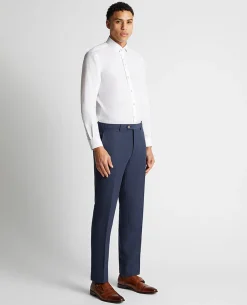 Tapered Fit Linen-Blend Formal Trousers