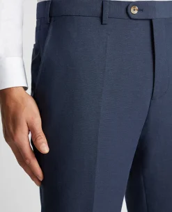 Tapered Fit Linen-Blend Formal Trousers