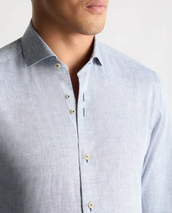 Tapered Fit Linen-Blend Shirt