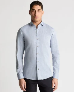 Tapered Fit Linen-Blend Shirt