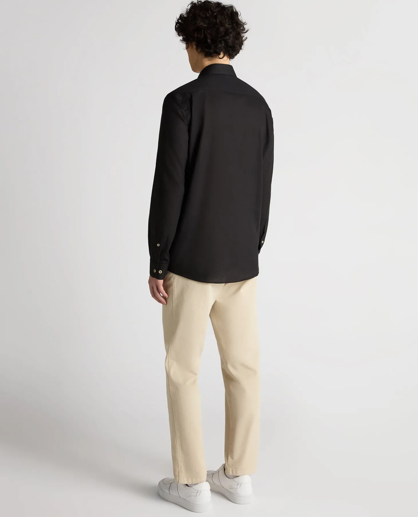 Tapered Fit Linen-Blend Shirt