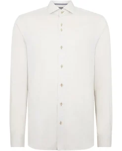 Tapered Fit Linen-Blend Shirt