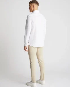Tapered Fit Linen-Blend Shirt