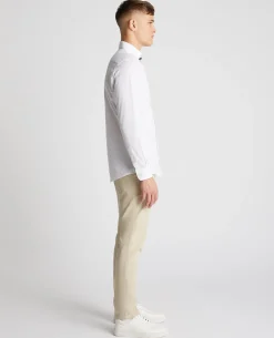 Tapered Fit Linen-Blend Shirt