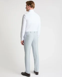 Tapered Fit Linen-Blend Suit Trousers