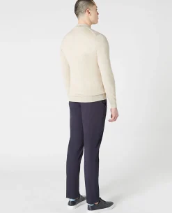 Tapered Fit Merino Wool Half Zip Sweater