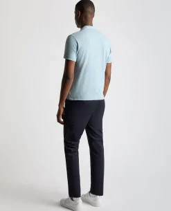 Tapered Fit Open Collar Cotton Polo