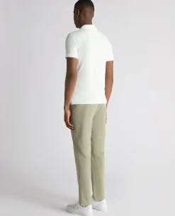 Tapered Fit Open Collar Cotton Polo