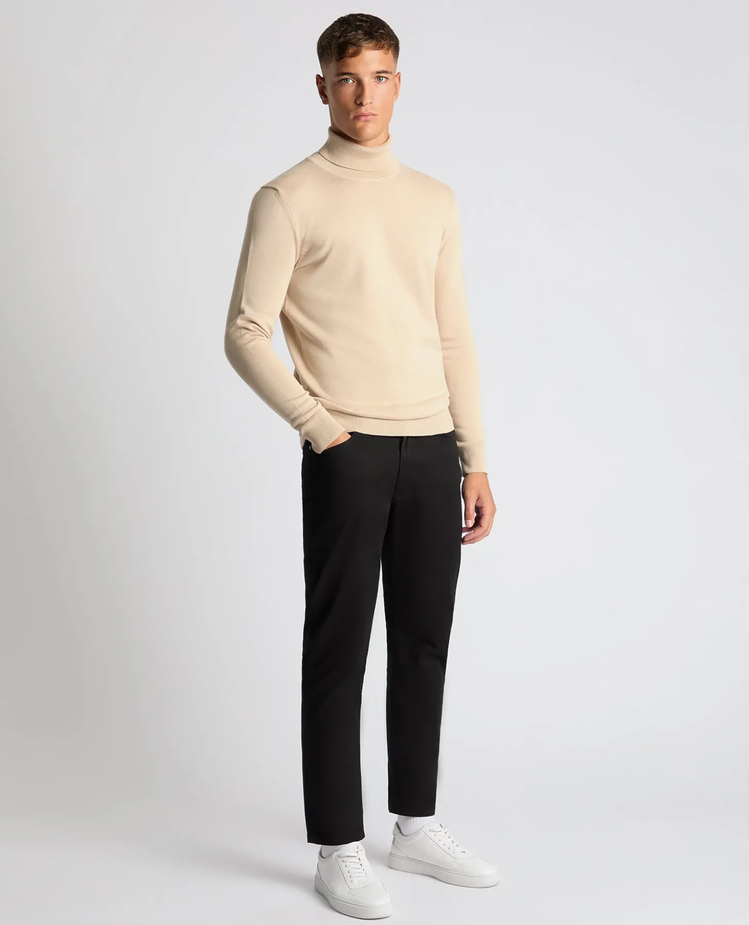 Tapered Fit Roll Neck Sweater
