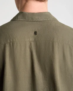 Tapered Fit Short Sleeve Linen Shirt