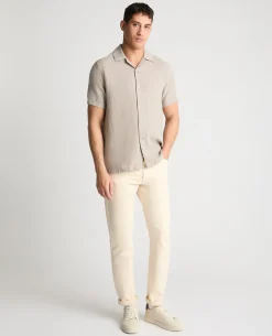 Tapered Fit Short Sleeve Linen Shirt