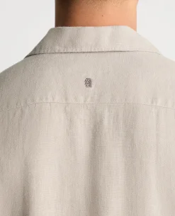 Tapered Fit Short Sleeve Linen Shirt