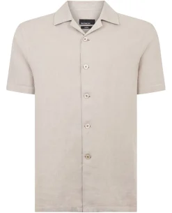 Tapered Fit Short Sleeve Linen Shirt