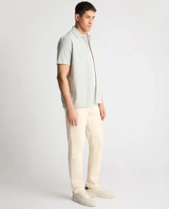 Tapered Fit Stripe Cotton Blend Shirt