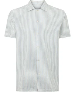 Tapered Fit Stripe Cotton Blend Shirt