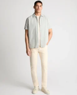 Tapered Fit Stripe Cotton Blend Shirt