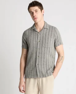 Tapered Fit Two-Tone Textured Shirt
