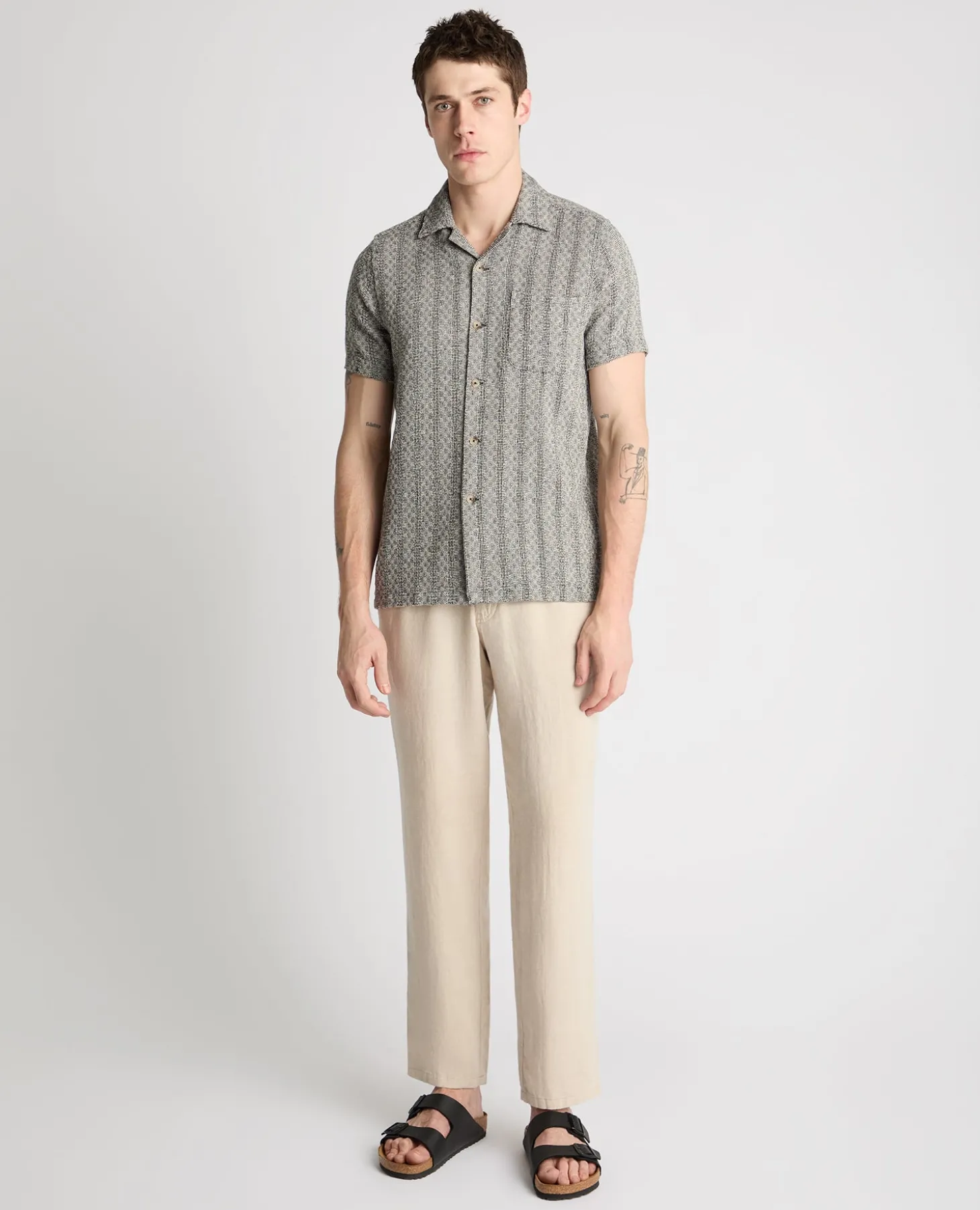 Tapered Fit Two-Tone Textured Shirt