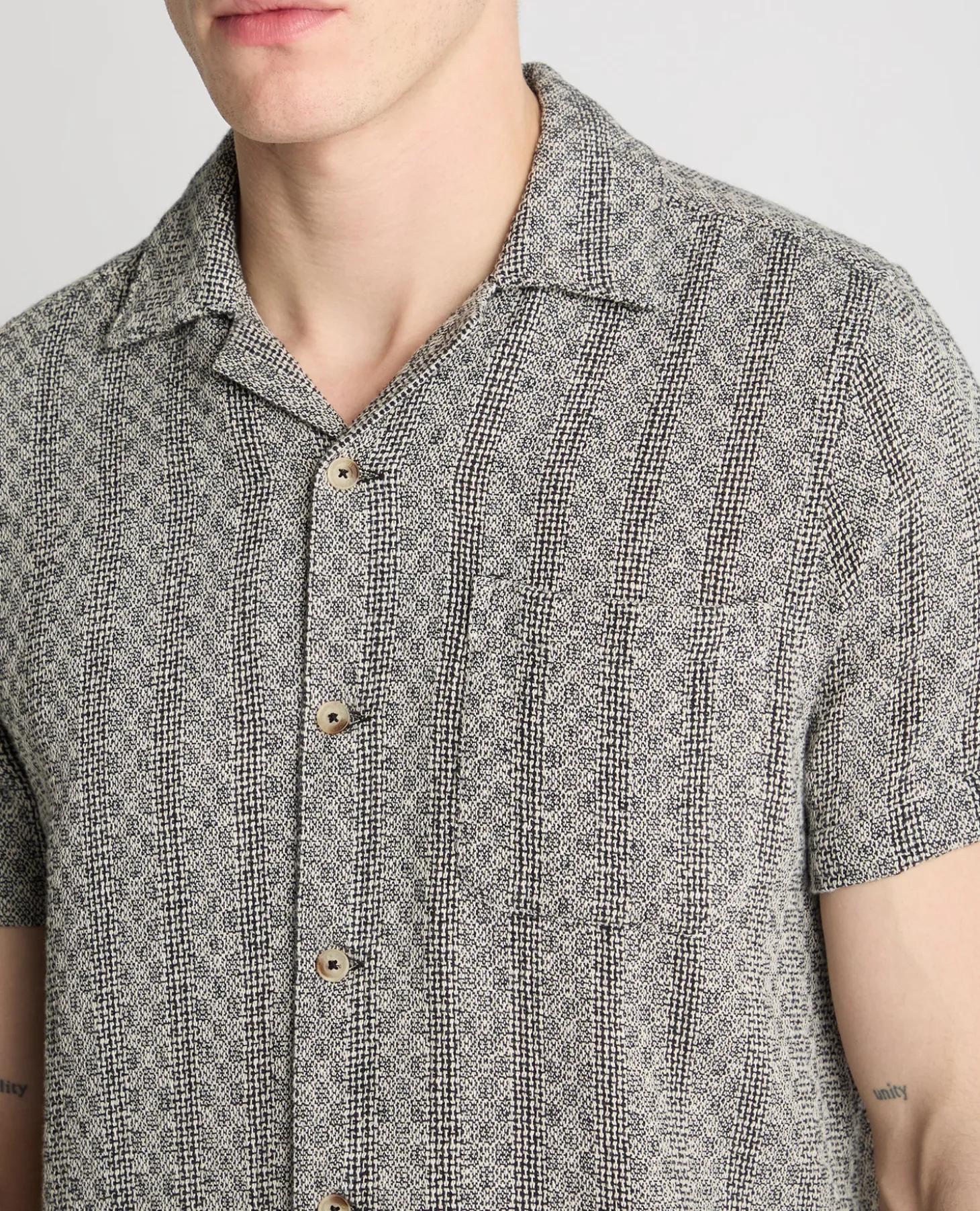 Tapered Fit Two-Tone Textured Shirt