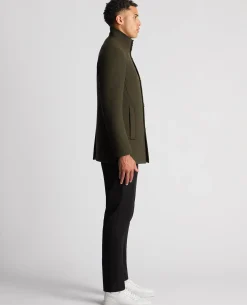 Tapered Fit Wool-Blend Overcoat