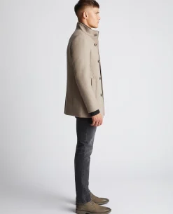 Tapered Fit Wool-Blend Tailored Coat