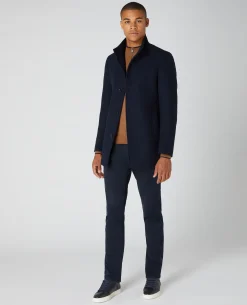 Tapered Fit Wool-Blend Tailored Coat