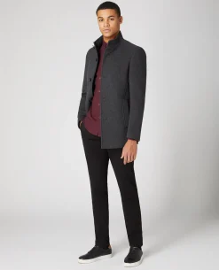 Tapered Fit Wool-Rich Overcoat