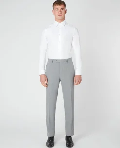 Tapered Leg Stretch Formal Trousers .