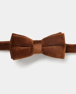 Toffee Velvet Bow Tie