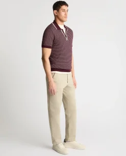 Wave Print Knit Polo