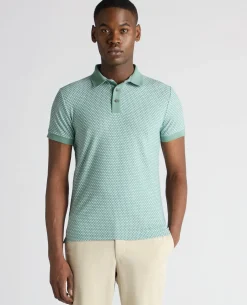 Weave Design Stretch Polo Shirt