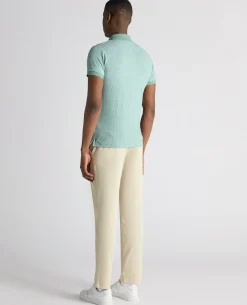 Weave Design Stretch Polo Shirt