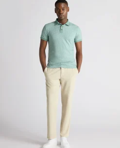 Weave Design Stretch Polo Shirt