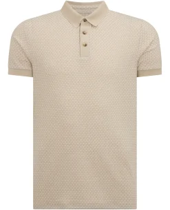 Weave Design Stretch Polo Shirt