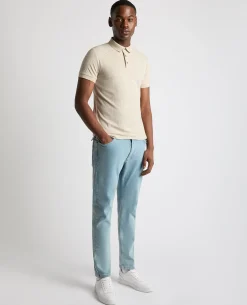 Weave Design Stretch Polo Shirt