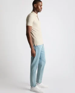 Weave Design Stretch Polo Shirt