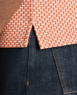 Weave Design Stretch Polo Shirt